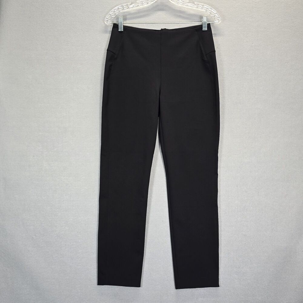 Cabi Dinner Trouser Sz 2 (27X26 ) High Rise Back Zip-Button Slim Leg Pant Black
